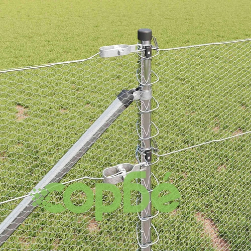 Ограда с колчета сребриста 0.6 x 100 м PVC покрита стомана ➤ топ цена ➤ sorbe.bg