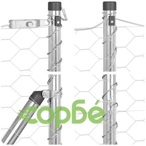 Шестоъгълна оградна мрежа с колове 100 x 1,4 м, поцинкована стомана ➤ топ цена ➤ sorbe.bg