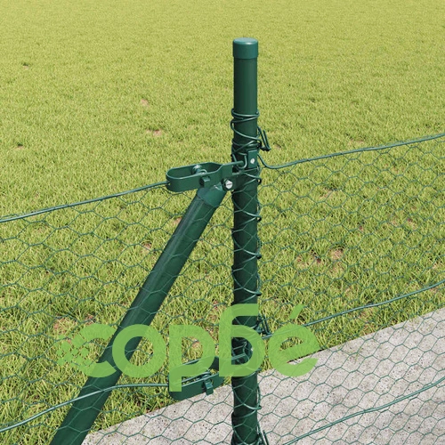 Шестоъгълна ограда с колчета зелена 0.4 x 100 м PVC покрита стомана ➤ топ цена ➤ sorbe.bg