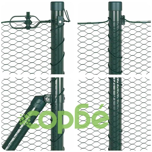Ограда с шестоъгълна мрежа зелена 0.6 x 100 м PVC покрита стомана ➤ топ цена ➤ sorbe.bg