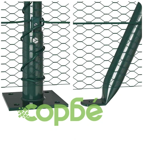 Ограда с шестоъгълна мрежа зелена 0.6 x 100 м PVC покрита стомана ➤ топ цена ➤ sorbe.bg