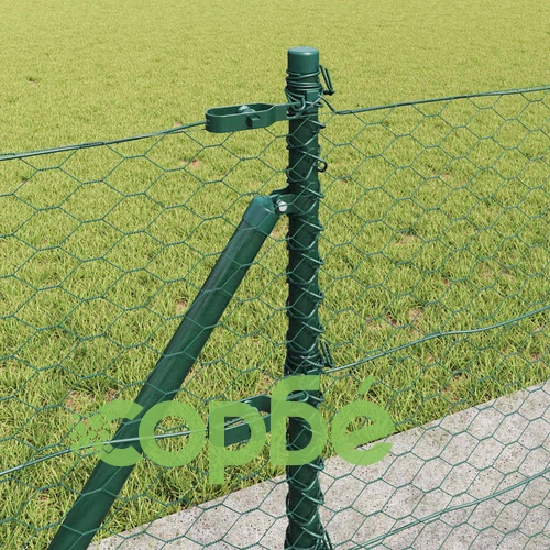 Ограда с шестоъгълни отвори зелена 0.6 x 100 м PVC покрита стомана ➤ топ цена ➤ sorbe.bg