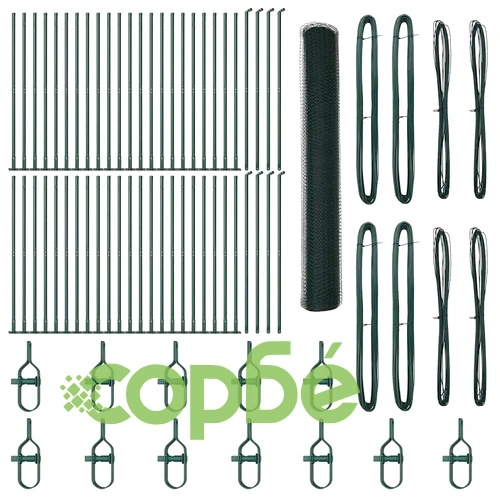Ограда с шестоъгълна мрежа зелена 1.2 x 100 м PVC покрита стомана ➤ топ цена ➤ sorbe.bg