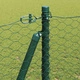 Оградна мрежа с колчета зелена 1,2 x 100 м PVC покрита стомана