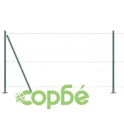 Оградна мрежа с колчета зелена 1,2 x 100 м PVC покрита стомана ➤ топ цена ➤ sorbe.bg