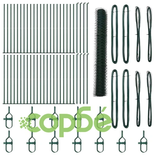 Ограда с шестоъгълни отвори зелена 1.2x100 м PVC покрита стомана ➤ топ цена ➤ sorbe.bg