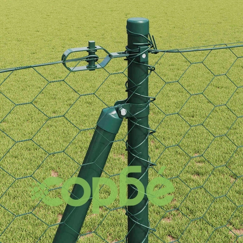 Ограда с шестоъгълни отвори зелена 1.2x100 м PVC покрита стомана ➤ топ цена ➤ sorbe.bg