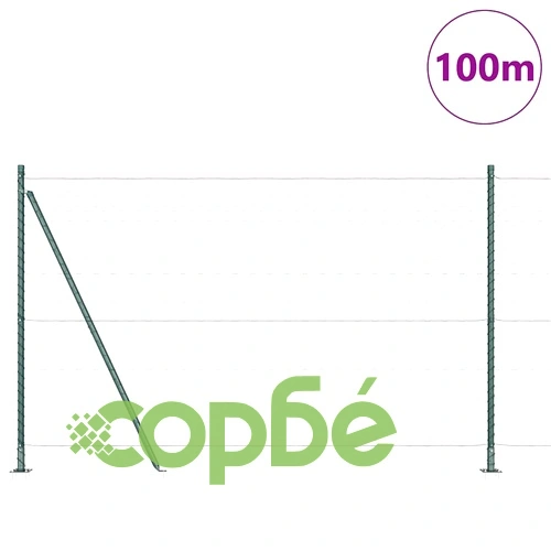 Шестоъгълна ограда с колчета зелена 1.5 x 100 м PVC покрита стомана ➤ топ цена ➤ sorbe.bg