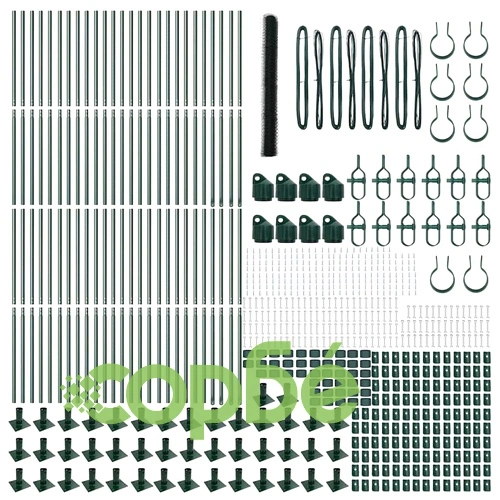 Шестоъгълна ограда с колчета зелена 1.5 x 100 м PVC покрита стомана ➤ топ цена ➤ sorbe.bg