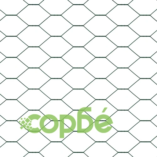 Шестоъгълна ограда с колчета зелена 1.6x100 м PVC покрита стомана ➤ топ цена ➤ sorbe.bg