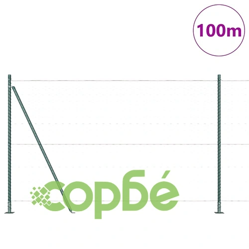 Шестоъгълна ограда с колчета зелена 1.6x100 м PVC покрита стомана ➤ топ цена ➤ sorbe.bg