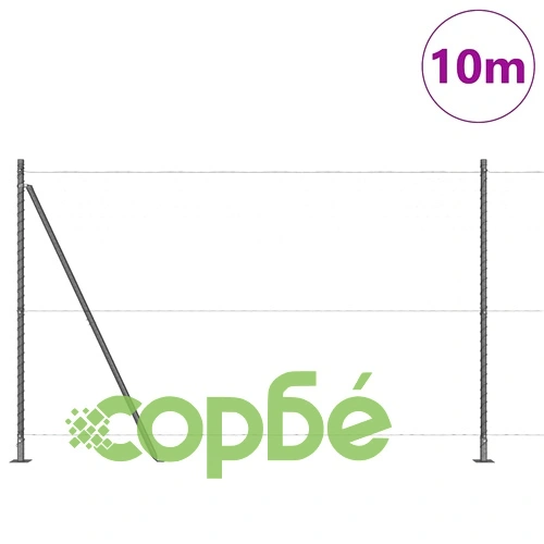 Ограда с шестоъгълна мрежа сива 1.5 x 10 м от PVC покрита стомана ➤ топ цена ➤ sorbe.bg