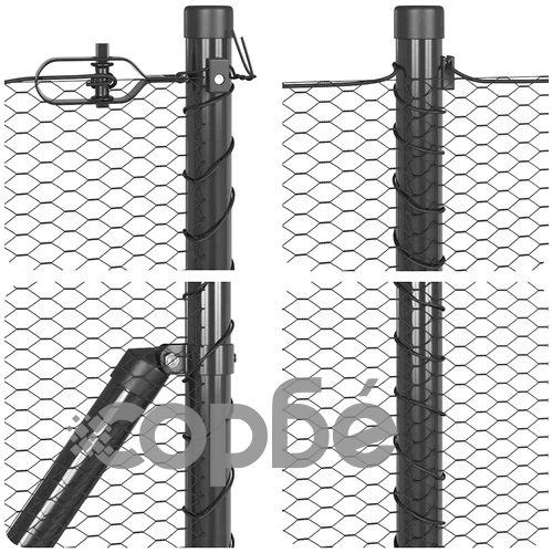 Шестоъгълна ограда сива 1x100 м PVC покрита стомана ➤ топ цена ➤ sorbe.bg