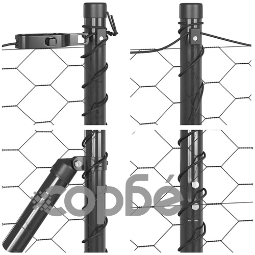 Шестоъгълна ограда сива 1.2x100 м от PVC покрита стомана ➤ топ цена ➤ sorbe.bg