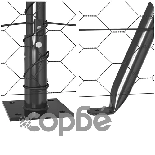 Шестоъгълна ограда сива 1.2x100 м от PVC покрита стомана ➤ топ цена ➤ sorbe.bg