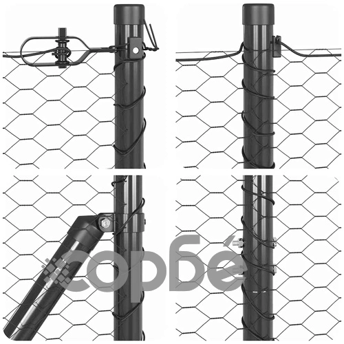 Ограда с шестоъгълна мрежа сива 1.4x100 м PVC покрита стомана ➤ топ цена ➤ sorbe.bg