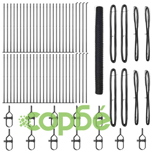 Ограда с шестоъгълна мрежа сива 1.4x100 м PVC покрита стомана ➤ топ цена ➤ sorbe.bg