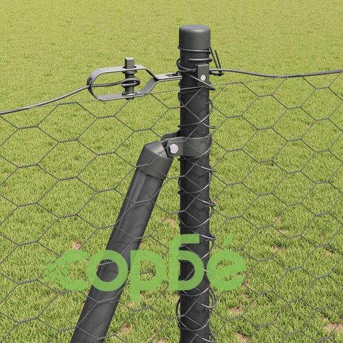 Ограда с шестоъгълна мрежа сива 1.4x100 м PVC покрита стомана ➤ топ цена ➤ sorbe.bg