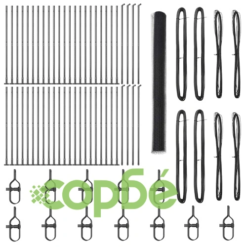 Шестоъгълна ограда сива 1.5 x 100 м PVC покрита стомана ➤ топ цена ➤ sorbe.bg