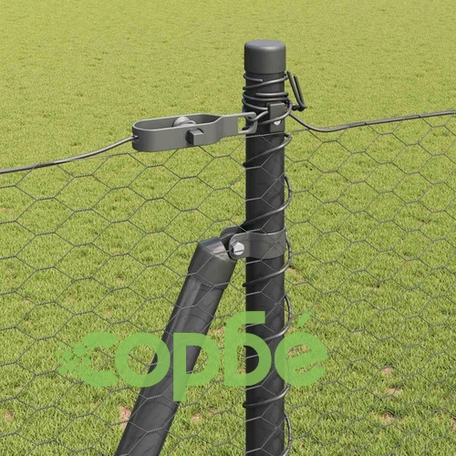 Шестоъгълна ограда сива 1.5 x 100 м PVC покрита стомана ➤ топ цена ➤ sorbe.bg