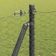 Шестоъгълна ограда сива 1.5 x 100 м PVC покрита стомана
