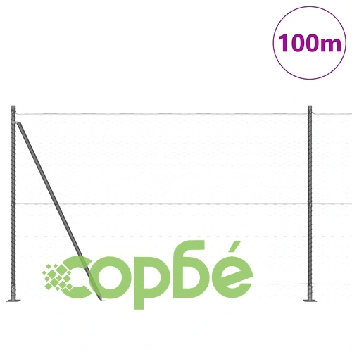 Шестоъгълна оградна мрежа с бетонна основа 100 x 1,6 м, Сиво, PVC-покрита стомана ➤ топ цена ➤ sorbe.bg