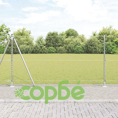 Ограда с колчета сребриста 1.2 x 100 m PVC покрита стомана ➤ топ цена ➤ sorbe.bg