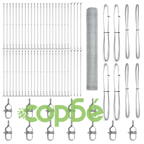 Ограда с колчета сребриста 1.2 x 100 m PVC покрита стомана ➤ топ цена ➤ sorbe.bg
