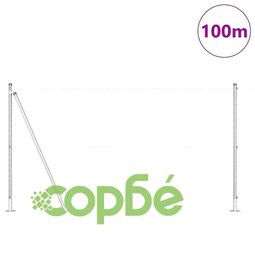Ограда с колчета сребриста 1.2 x 100 m PVC покрита стомана ➤ топ цена ➤ sorbe.bg