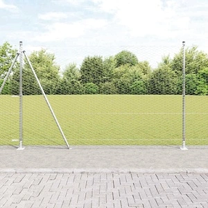 Ограда с колчета сребриста 1.6 x 100 m PVC покрита стомана