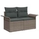 Градински комплект от 8 части с възглавници сив полиратан 55x55x37 см