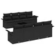 Градински диван комплект 9 части с възглавници черен полиратан 55x55x37 см