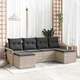 Градински комплект мебели 6 части светлосив полиратан 251x117x85 см