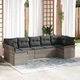 Градински комплект 7 части полиратан светлосив 289x132.5x85 см