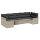 Градински комплект 7 части полиратан светлосив 289x132.5x85 см