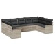 Градински комплект мебели 9 части светлосиво полиратан 289x187.5x85 см