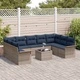 Градински комплект диван с място за съхранение 10 части - сив полиратан