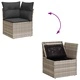 Градински комплект мебели 4 части светлосиво полиратан с възглавници