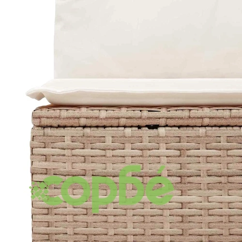Градински диван комплект 6 места полиратан бежов и бял с възглавници ➤ топ цена ➤ sorbe.bg