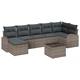 Градински комплект софа 8 части сив полиратан 289x124x85 см