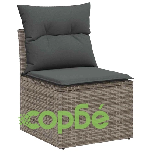 Градински комплект софа 8 части сив полиратан 289x124x85 см ➤ топ цена ➤ sorbe.bg