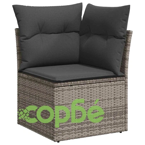 Градински комплект софа 8 части сив полиратан 289x124x85 см ➤ топ цена ➤ sorbe.bg