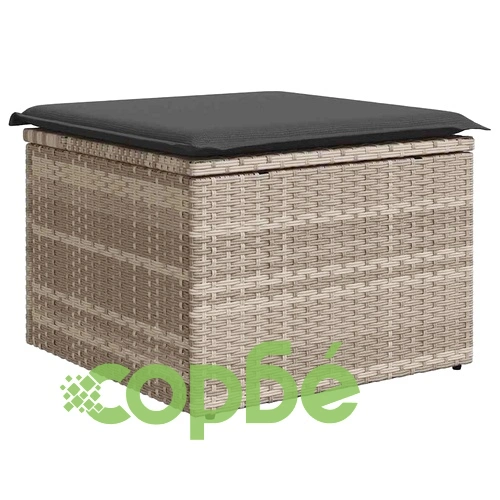 Градински комплект от полиратан 6 части с възглавници светлосив 55x55 см ➤ топ цена ➤ sorbe.bg