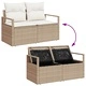Градински комплект мебели 10 части с възглавници бежов полиратан