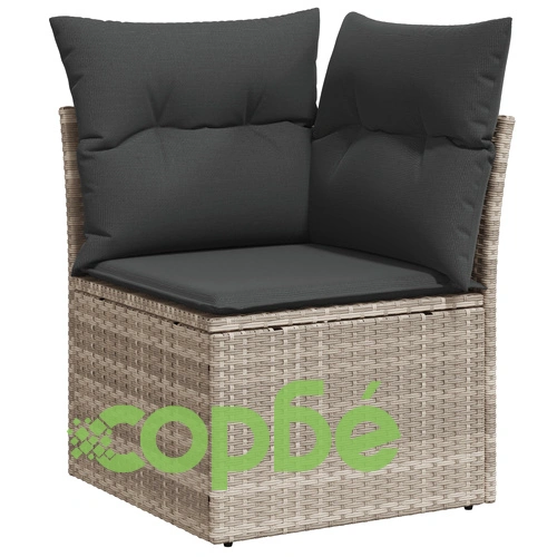 Градински диван комплект от 10 части от тъмно сив синтетичен полиратан ➤ топ цена ➤ sorbe.bg