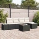 5-частен градински диван комплект с възглавници кафяв полиратан