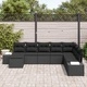 Градински диван комплект 8 части черен полиратан 319 x 209 x 85 см