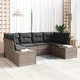 Градински диван комплект 6 части сив полиратан 234x154x85 см