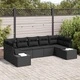 Градински диван комплект 7 части черен полиратан 289x154x85 см