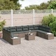 Градински комплект мебели 11 части сив полиратан 344x209x85 см